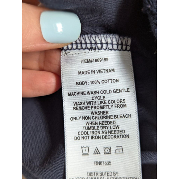 🌈NAUTICA | Navy Short Puff Sleeve Tie-Front Tee M - Picture 11 of 11